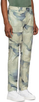 Thumbnail for your product : Reese Cooper Green Linen Watercolor Camouflage Cargo Pants