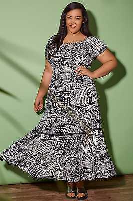 Yours Clothing YoursClothing Plus Size Womens Tribal Print Gypsy Maxi Dress Free Neck Ladies