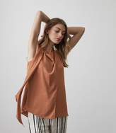 Thumbnail for your product : Reiss Claire Drape-Detail Sleeveless Top