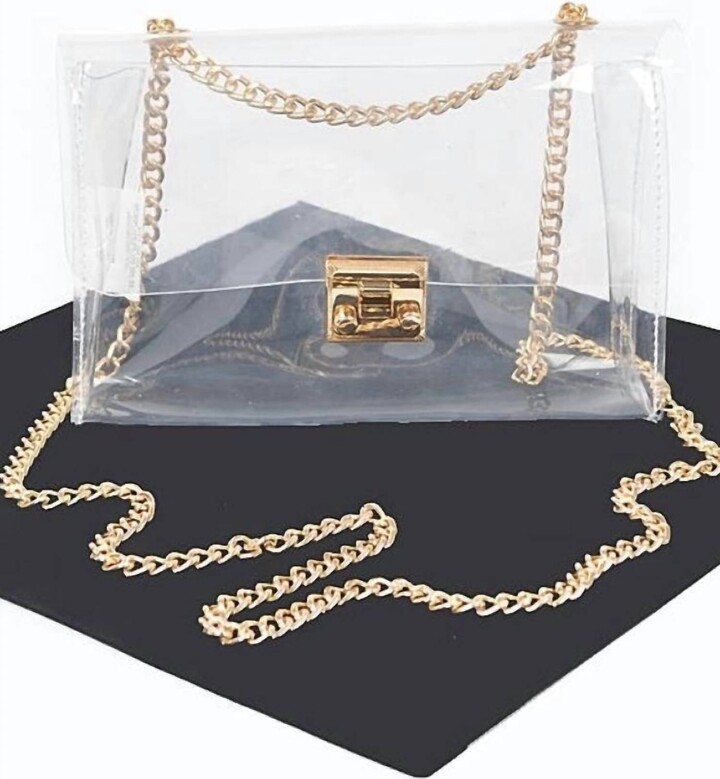 Melrose Styles Crossbody Bag With Gold Chain Strap In Clear ShopStyle