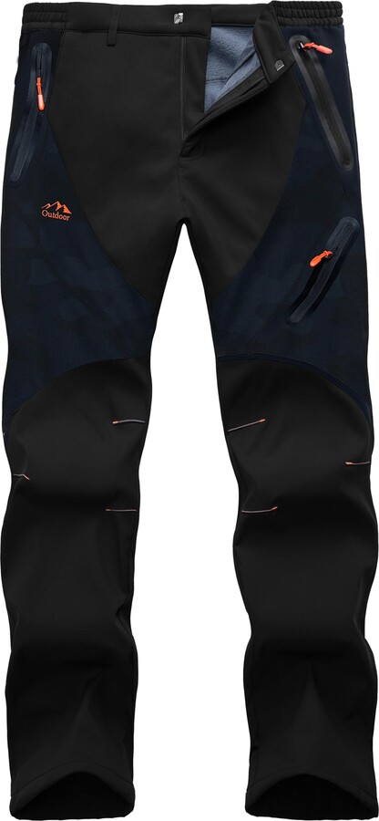 cioiniei Men's Fleece Lined Snow Ski Pants Outdoor Waterproof