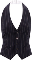Virgin wool vest with striped motif 