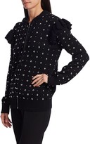 Thumbnail for your product : Michael Kors Studded Ruffle Cashmere Knit Jacket