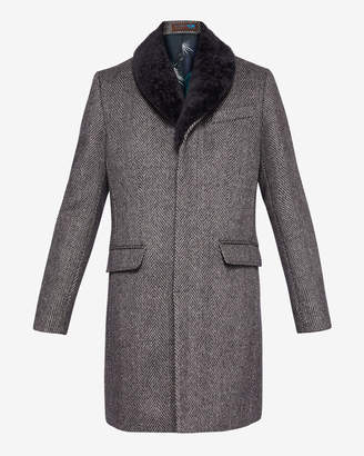 Ted Baker LUSH Herringbone wool overcoat