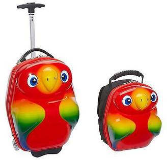 Trendy Kid TrendyKid Travel Buddies Popo Parrot Roller and Backpack Luggage Set - Multicolored