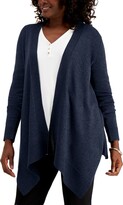 Thumbnail for your product : JM Collection Women's Textured Hem Cascade-Front Cardigan, Created for Macy's