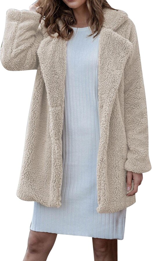 PADON Black Teddy Jacket Duffle Coat Womens Teddy Fleece Jacket Quilted