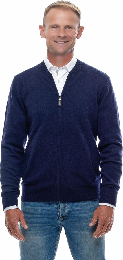 mens navy zip up cardigan