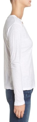 James Perse Women's Slub Cotton V-Neck Long Sleeve Tee