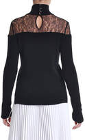 Thumbnail for your product : Fendi Lace-Yoke Turtleneck Sweater