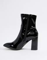 Thumbnail for your product : Public Desire Raya black patent sock boots
