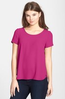 Thumbnail for your product : Lush 'Lily' Side Slit Woven Tee (Juniors)