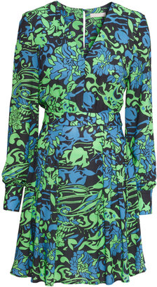 H&M Patterned Dress - Dark blue patterned - Ladies