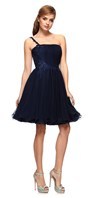 Thumbnail for your product : Lipsy Ruby Black Short Chiffon And Lace Beaded One Shoulder Dress With Full Skirt