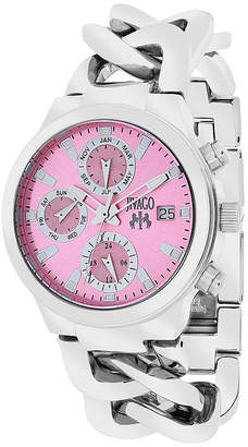 Jivago Womens Levley Pink Dial Stainless Steel Bracelet Watch