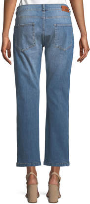 Escada Five-Pocket Straight-Leg Jeans w/ Sequin Detailing