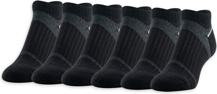 Peds Women’s All Day Active No Show Cushion Heel and Toe Socks, 6 Pairs