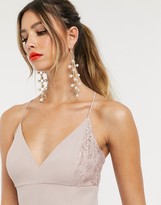 Thumbnail for your product : ASOS DESIGN DESIGN cami midi dress with lace insert godets