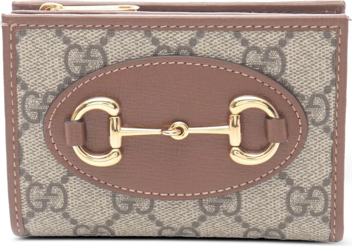 Gucci Pre-Owned 2016-2025 GG Supreme Horsebit 1955 Card Case Wallet small wallets