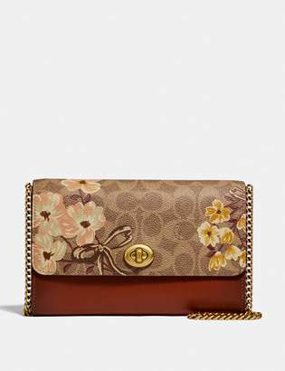 marlow turnlock chain crossbody in colorblock signature canvas