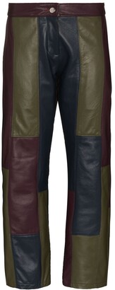 Richard Malone Recycled Leather Patchwork Trousers
