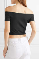 Thumbnail for your product : Helmut Lang Cropped Off-the-shoulder Stretch-jersey Top - Black