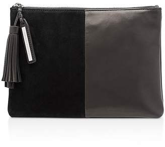 Loeffler Randall Tassel Suede and Leather Clutch