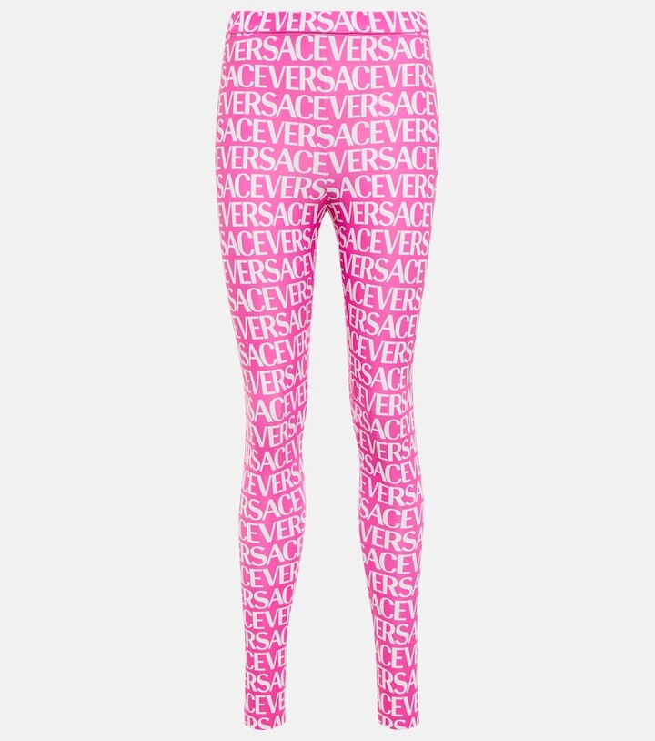 Versace Logo printed leggings - ShopStyle