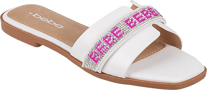 Bebe Rhinestone Slide Sandal