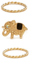 Thumbnail for your product : Forever 21 elephant midi ring set