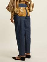 Thumbnail for your product : Hillier Bartley Faux Snakeskin Trim Jeans - Womens - Denim Multi