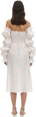 Sleeper Michelin Floral Print Linen Midi Dress