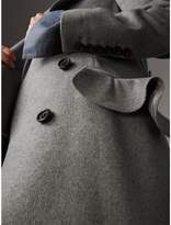 Thumbnail for your product : Burberry Ruffle Detail Wool Cashmere Tailored Coat , Size: 10, Grey