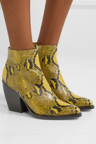 Thumbnail for your product : Chloé Rylee Snake-effect Leather Ankle Boots - Mustard