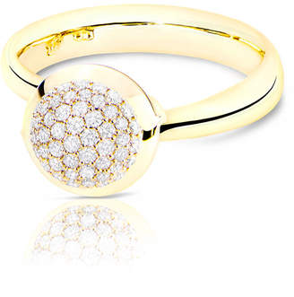 Tamara Comolli Bouton 18K Yellow Gold Pave Diamond Ring, Size 7/54