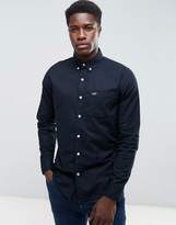 Thumbnail for your product : Hollister Oxford Shirt Cross Dye Slim Fit in Black
