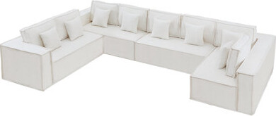 Ivy Bronx 167'' Boneless Chenille U Shaped Couch, Oversized Modular Sectional 8 Seater Sofa, Modern Deep Seat Corner Cloud Compressed Couch, No Assembly