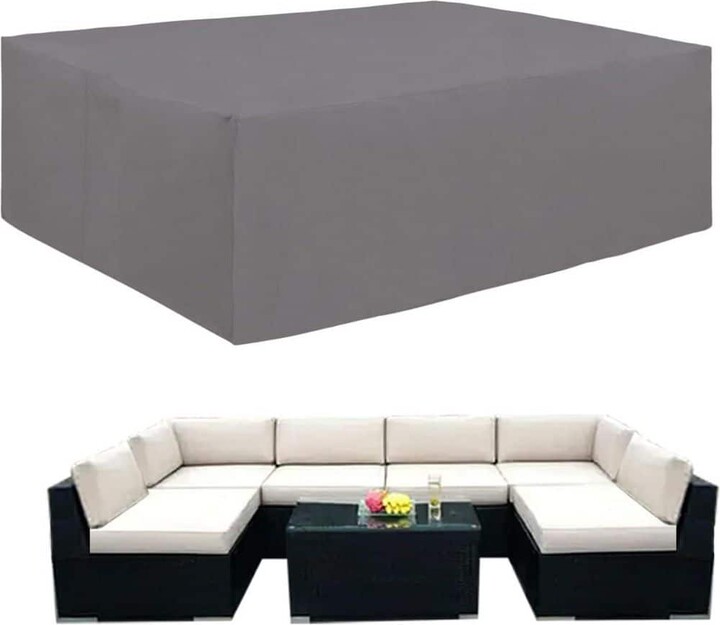 OVCRNIBI Outdoor Garden Patio Furniture Cover, Dustproof And Waterproof 500D Oxford Cloth, 110 in. L x 84 in. W x 28 in. H, Grey