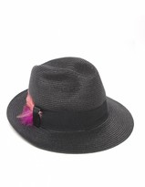 Thumbnail for your product : Helene Berman Feather Trim Woven Trilby