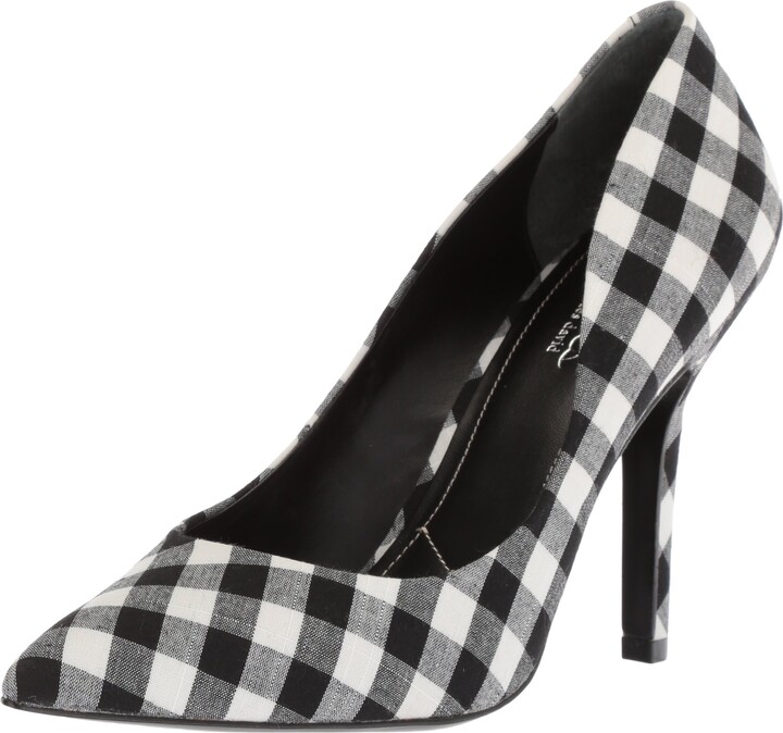 ladies black and white pumps