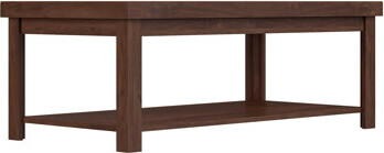 One Allium Way Freestanding Rectangular Coffee Table, 48", Knotty Alder Rustic Transitional Color,