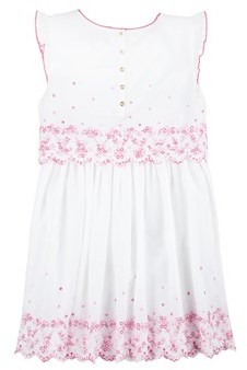 Juicy Couture Girls Soft Woven Eyelet Embroidery Dress