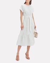 Thumbnail for your product : Veronica Beard Trail Belted Cotton Midi Dress