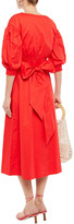 Thumbnail for your product : Kate Spade Gathered Cotton-poplin Midi Dress