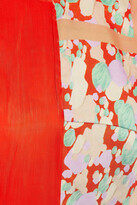 Thumbnail for your product : REJINA PYO Tanika Patchwork-effect Woven And Printed Satin-twill Midi Dress