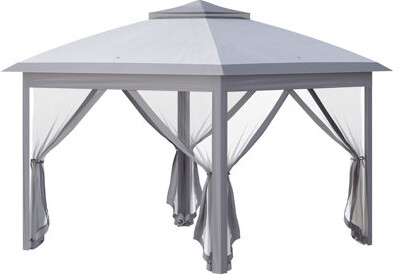 Ceballos Outsunny 11' X 11' Pop Up Canopy Tent With Netting And Carry Bag