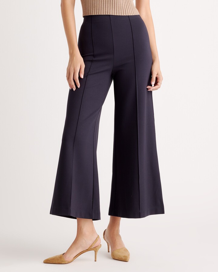 Quince Ultra-Stretch Ponte Super Wide Leg Ankle Pant - ShopStyle