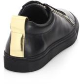 Thumbnail for your product : Balmain Perforated Leather Low-Top Sneakers