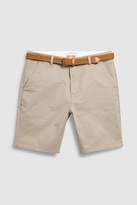 Thumbnail for your product : Next Mens Stone Ditsy Print Belted Chino Shorts