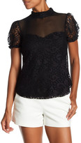 Thumbnail for your product : Lily White Flutter Sleeve Lace Shirt